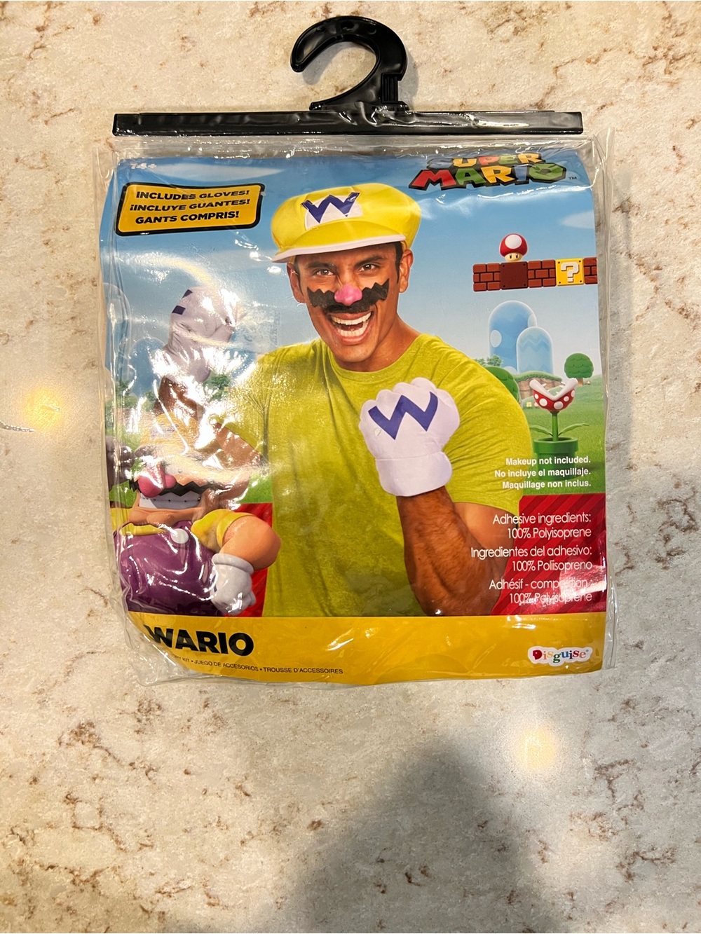 Nintendo Wario Gloves in White with Purple W Accent
